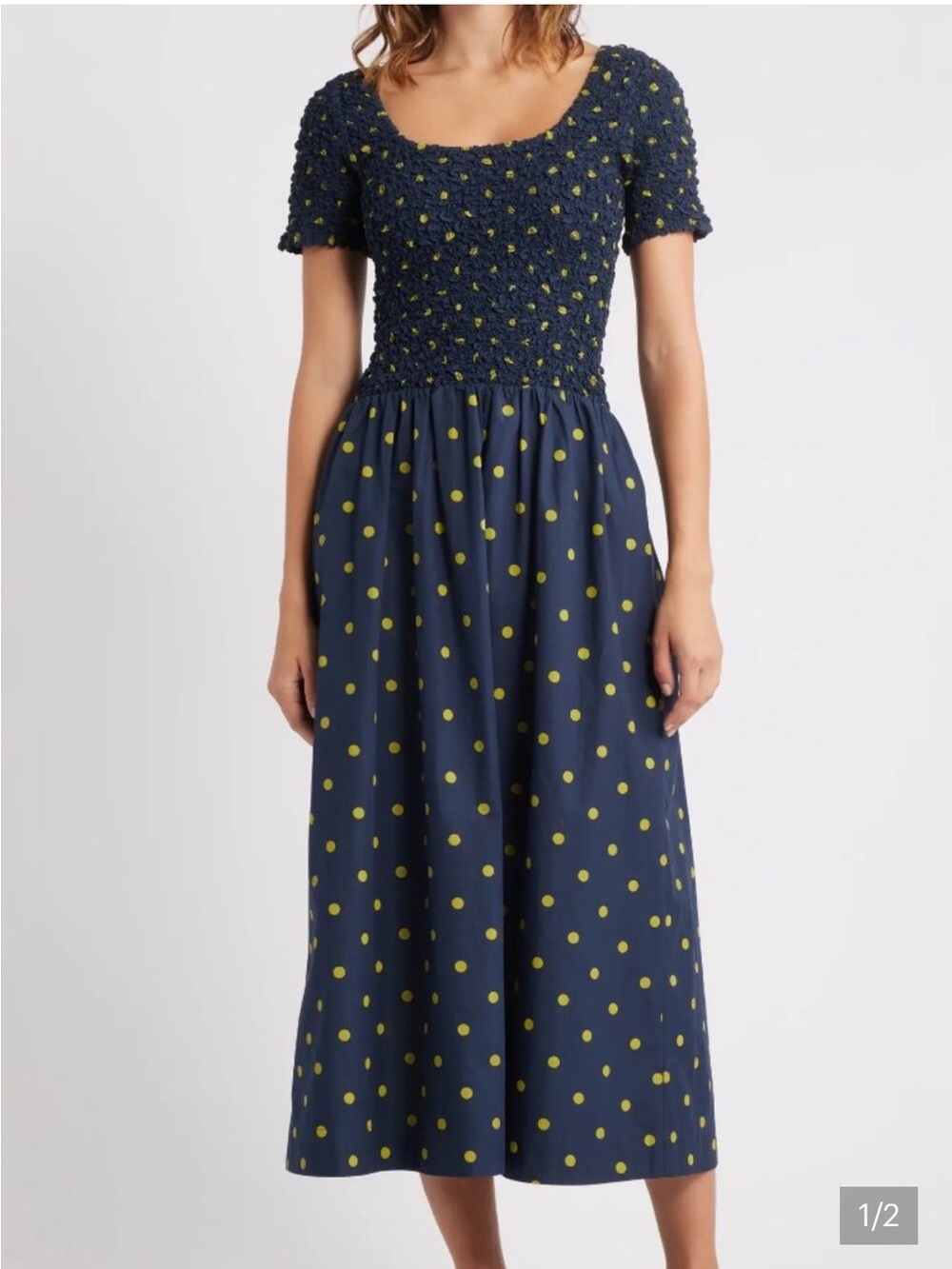 Damson Madder Malinda super smocked midi dress